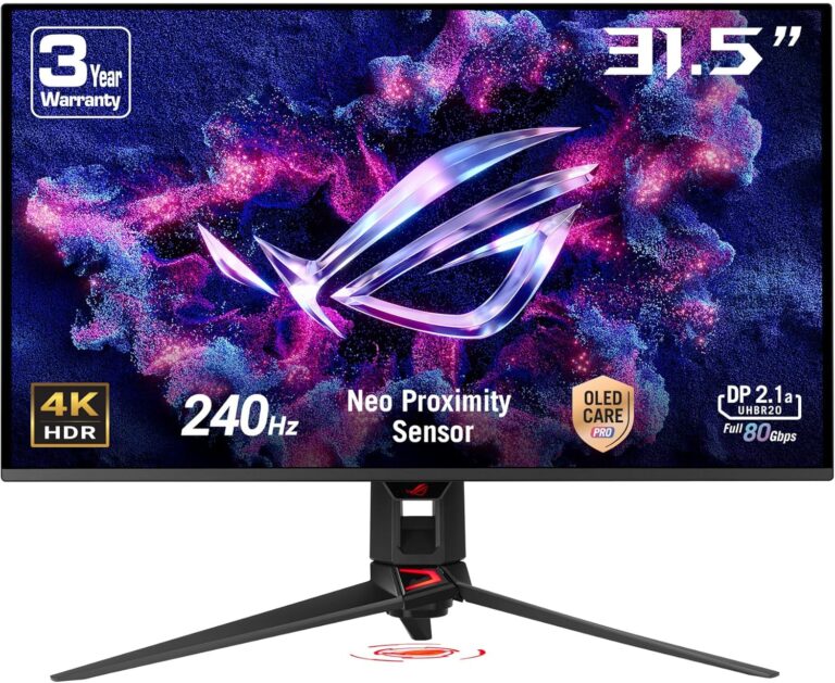 ASUS dévoile le moniteur gaming ROG Swift OLED PG32UCDMR, 31.5″, 4K QD-OLED, 240Hz.