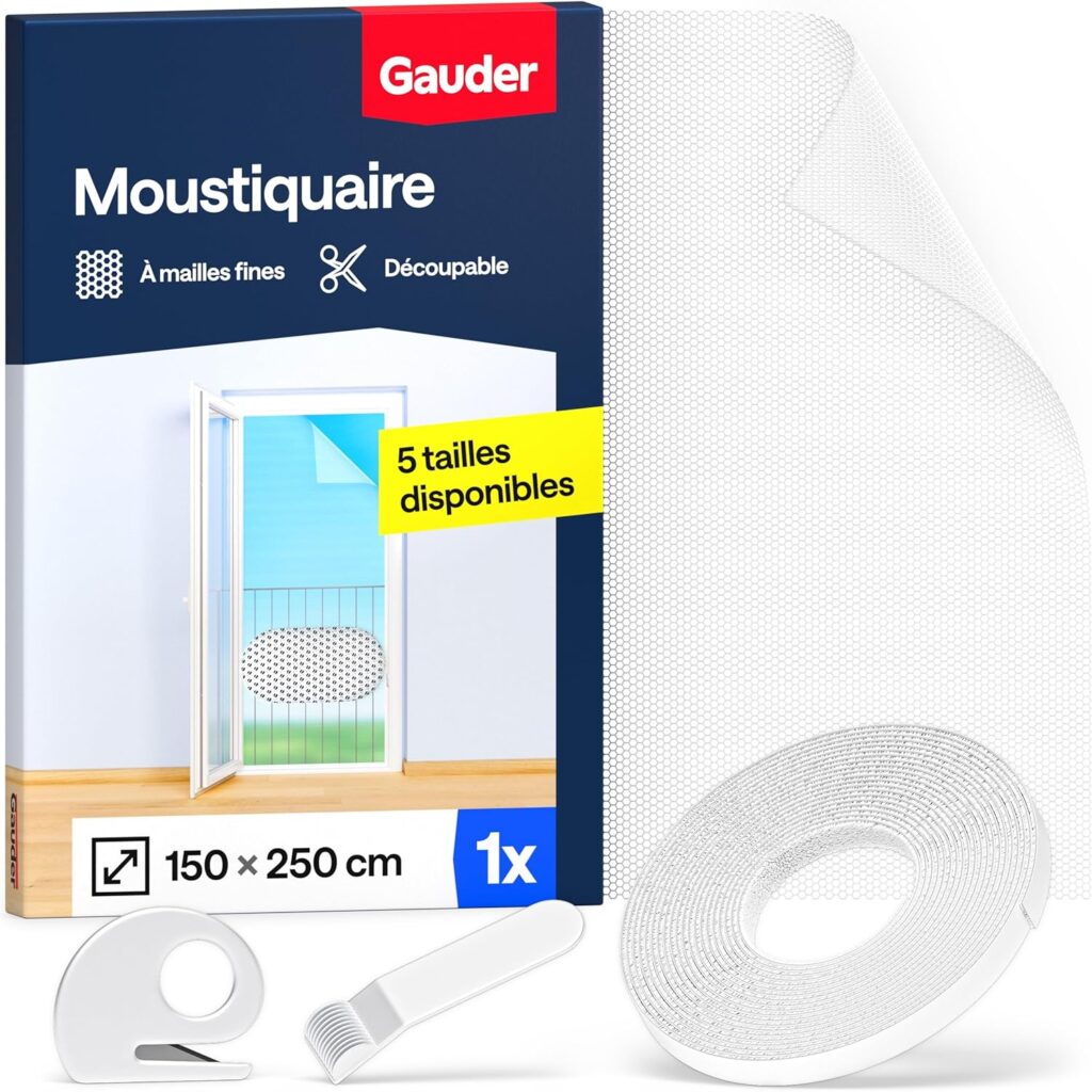 GAUDER présente un filet anti-insectes pour fenêtres allant du sol au plafond, sans perçage.