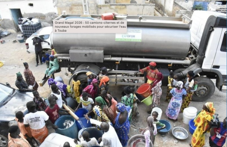 Sécurisation de l’eau à Touba : 50 camions-citernes et nouveaux forages mobilisés.