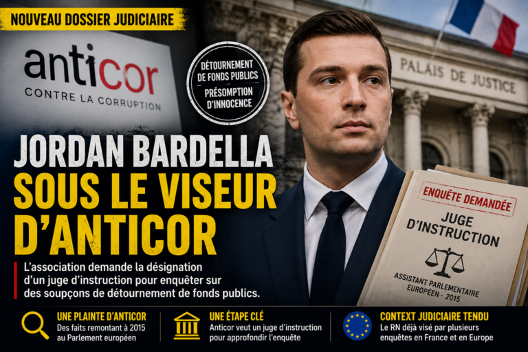 Jordan Bardella visé par Anticor : pourquoi l'association veut désormais un juge d'instruction