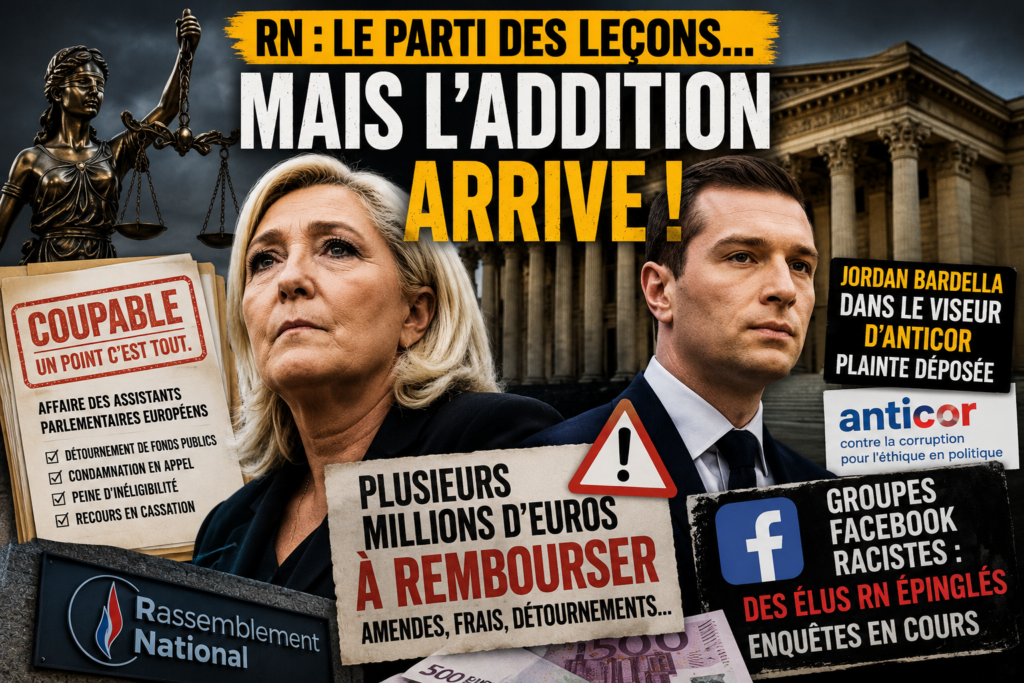 Le RN ou l'art de donner des leçons... les mains dans la caisse et les pieds au tribunal