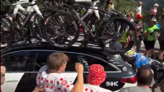 Einer Rubio blessé lors de l’ascension de l’Alpe d’Huez, 20 points de suture après une collision.