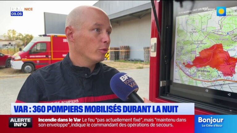 Incendie dans le Var : 360 pompiers mobilisés pour maîtriser le feu ce matin.