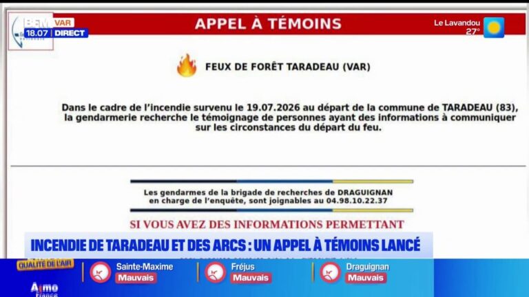 Incendie à Taradeau : appel à témoins lancé par la gendarmerie locale