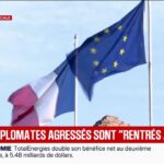Deux diplomates français agressés à Téhéran rentrent à Paris après l’incident.