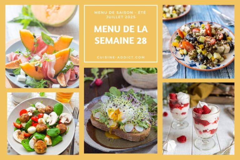 Menu équilibré pour la semaine : recommandations pour les repas estivaux en France.