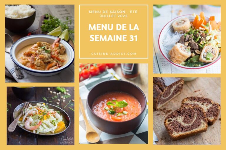 Menu hebdomadaire : idées de repas simples et organisation pour la cuisine familiale.