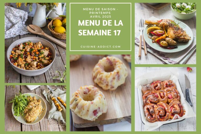Menu hebdomadaire des cantines scolaires en France du 21 au 27 avril 2025.