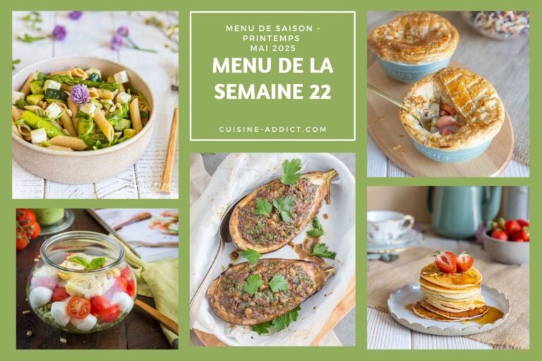 Menu hebdomadaire des repas scolaires en France pour la semaine du 26 mai au 1er juin.