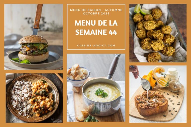 Menu de la semaine 44 : 14 plats et desserts proposés du 27 octobre au 2 novembre 2025
