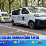 Manifestation des ambulanciers à Lyon pour des conditions de travail améliorées
