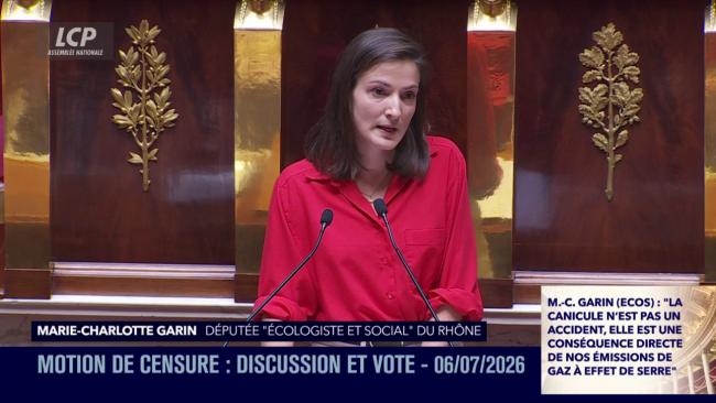 Canicule : l’Assemblée nationale rejette la motion de censure des Écologistes.