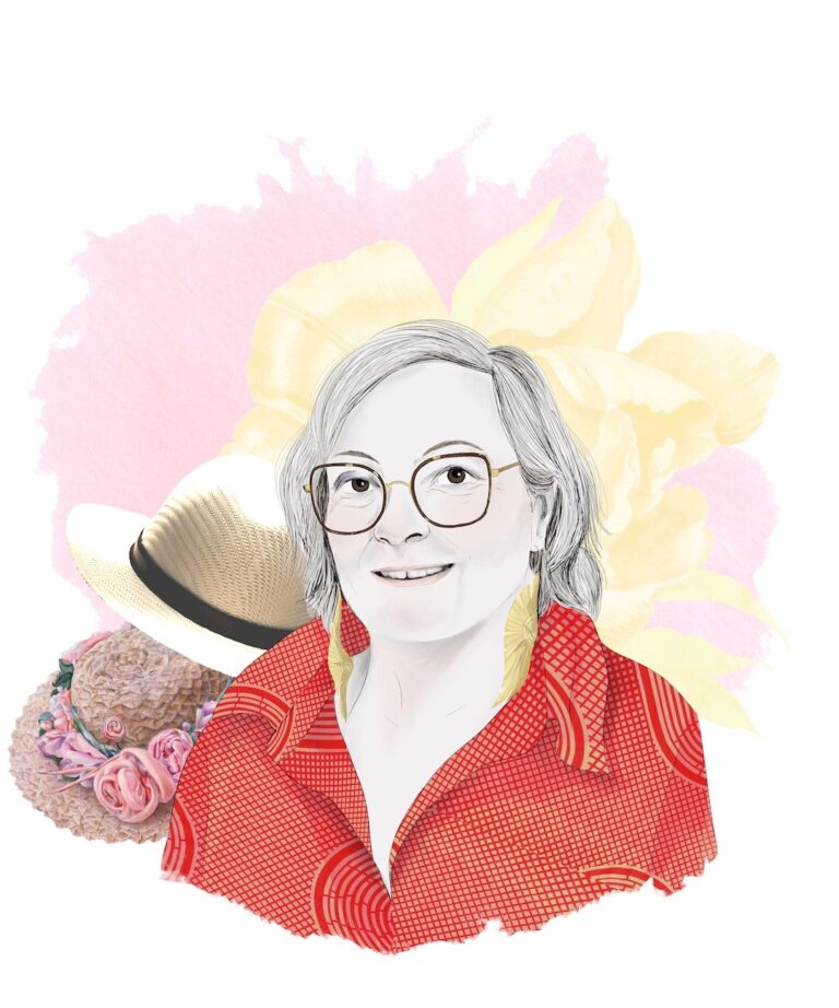 Martine Lebouteiller distribue des chapeaux aux femmes en chimiothérapie en France.