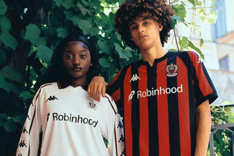 Les maillots domicile et extérieur de l’OGC Nice pour la saison 2026-2027 dévoilés.