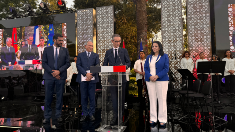 Réception officielle à la Résidence de France à Rabat pour la Fête nationale française.