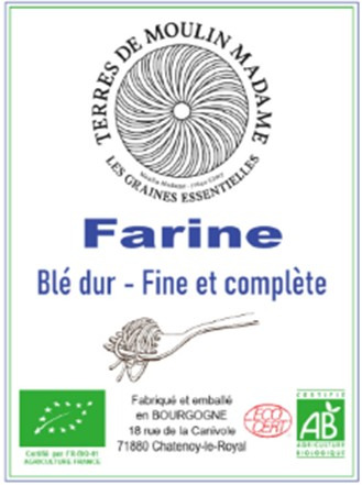 Rappel Consommateur – Détail Farine de blé dur Fine et Complète Terres de Moulin Madame