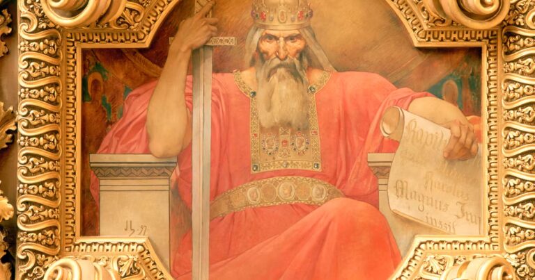 Charlemagne, souverain d’Occident, connu pour sa brutalité et son analphabétisme.
