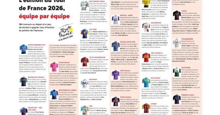 Édition 2026 du Tour de France : les équipes confirmées et leurs objectifs de performance