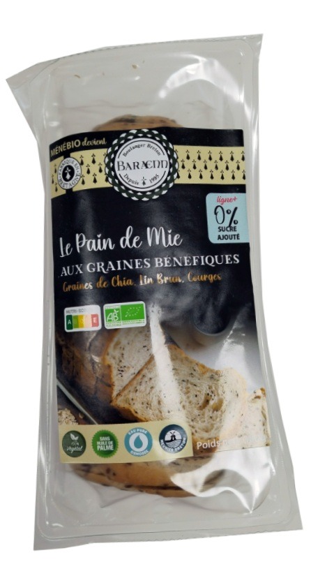 Rappel Consommateur – Détail Pain de mie graines bénéfiques chia, lin brun, courges Baraenn