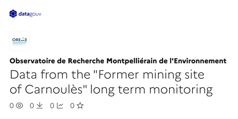 Surveillance à long terme des données du site minier de Carnoulès par des chercheurs français.