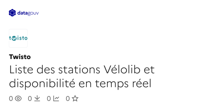Disponibilité en temps réel des stations Vélolib à Paris : état des lieux et données actuelles
