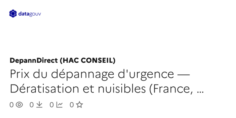 Prix du dépannage d’urgence pour dératisation et nuisibles en France en hausse significative.