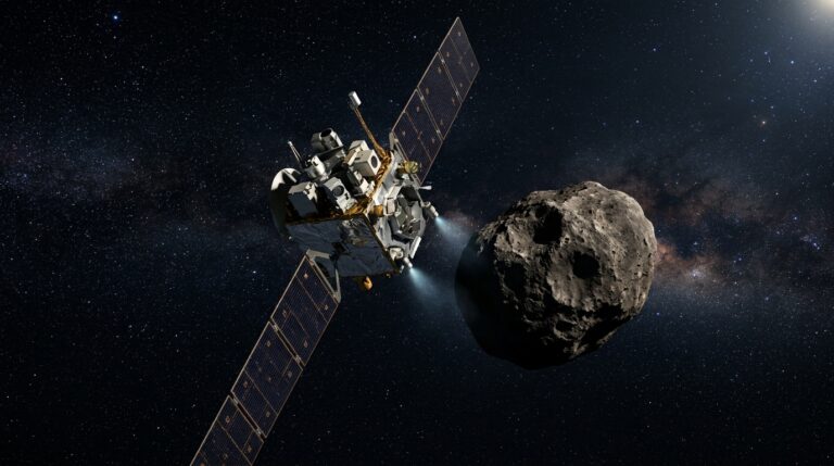 Une sonde tente d’entrer en orbite autour d’un astéroïde à faible gravité.