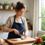 Une méthode efficace pour couper un oignon sans pleurer, validée par des chefs cuisiniers.