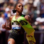 Melissa Jefferson-Wooden remporte le 100 m au meeting de Ligue de diamant d&rsquo;Eugene.