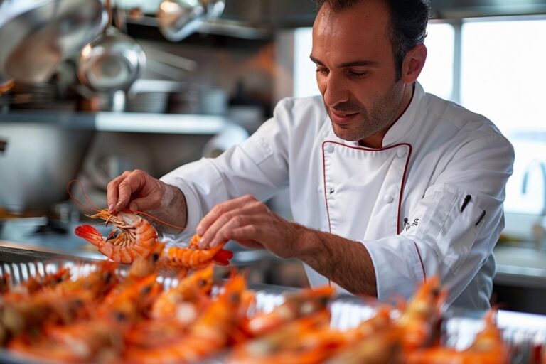 Roger Bitoune dévoile des techniques culinaires pour préparer gambas et Saint-Jacques.