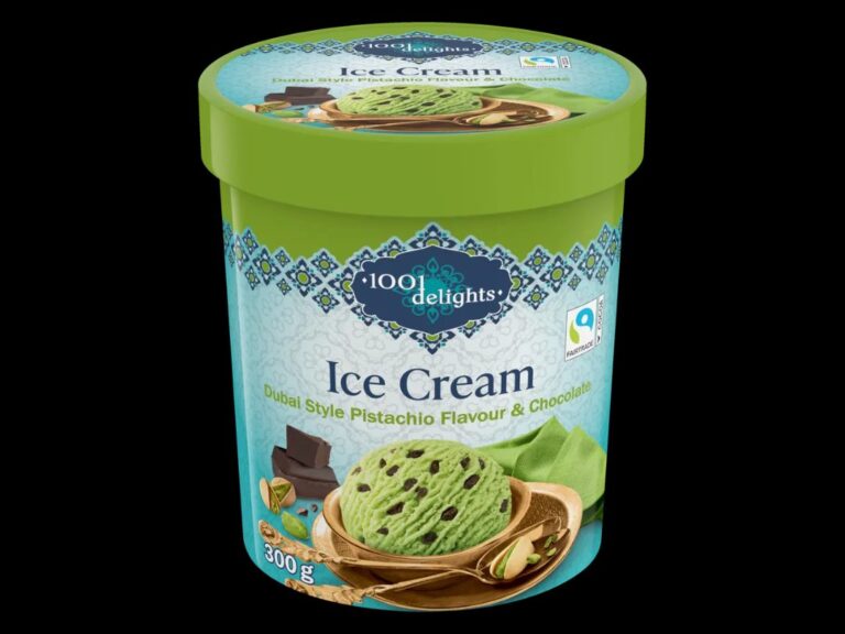 Rappel Consommateur – Détail Crème glacée Dubaï Style saveur pistache et chocolat 500mL 1001 delights