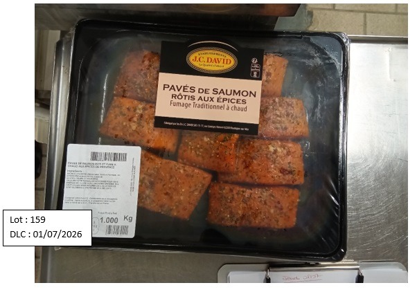 Rappel Consommateur – Détail Pavés de saumon rôtis aux épices fumage traditionnel à chaud JC DAVID