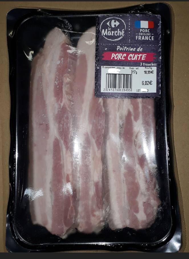 POITRINE DE PORC CUITE