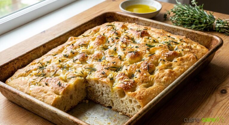 Focaccia sans gluten à l’ail et aux herbes : une alternative pour les régimes spécifiques en Europe