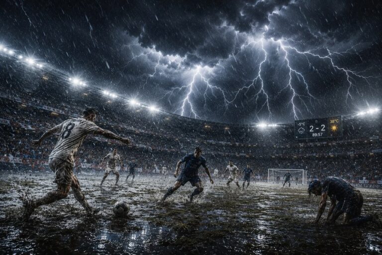 Météo extrême : des matchs de football bouleversés par des conditions climatiques imprévues.