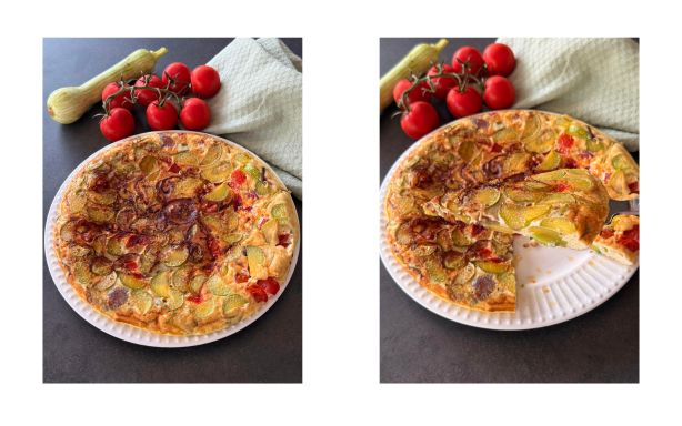 Frittata légère aux courgettes et tomates : une recette saine pour les repas d’été.