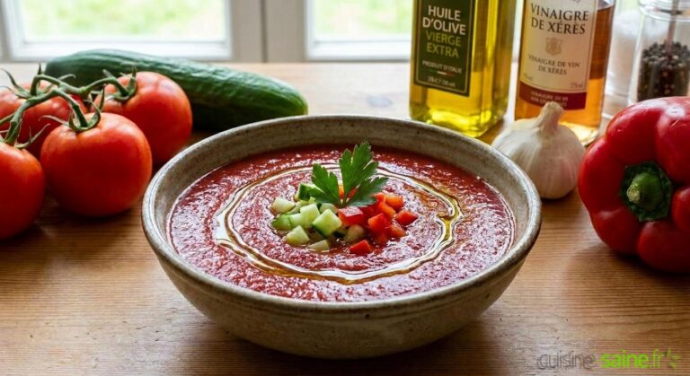Gaspacho à la tomate et concombre : une recette traditionnelle espagnole en hausse de popularité.