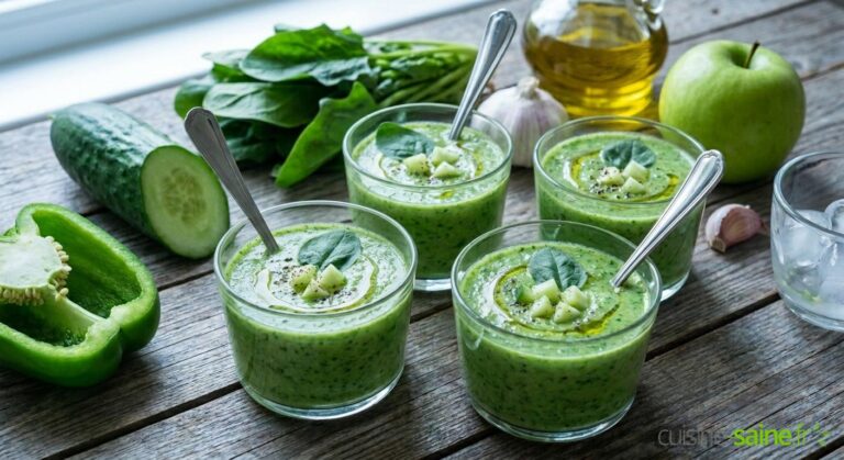 Gaspacho vert au concombre et pomme : une recette saine et rafraîchissante pour l’été