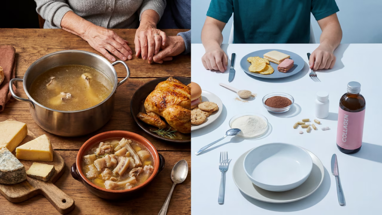 Les habitudes alimentaires des grands-parents en matière de collagène comparées à aujourd’hui.