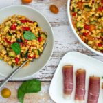 Crozets cuisinés en risotto aux légumes dans les cantines scolaires françaises.