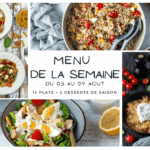 Menu de la semaine : plats proposés par les restaurants locaux du secteur alimentaire