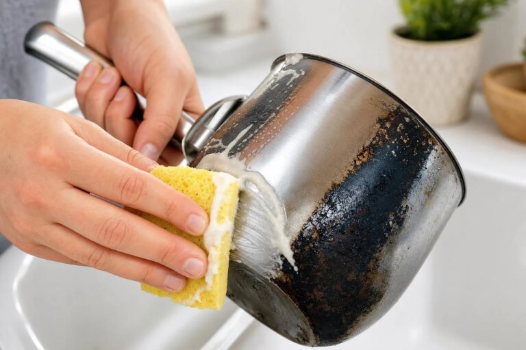 Une poudre maison nettoie les casseroles brûlées sans les endommager.