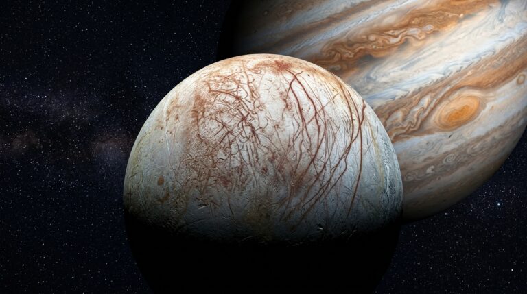 Des instruments détectent des éléments sous la glace d’Europe, malgré l’absence de forage.