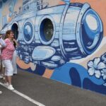 Fresque réalisée par des élèves de la cité scolaire André-Maurois à la piscine de Bischwiller.