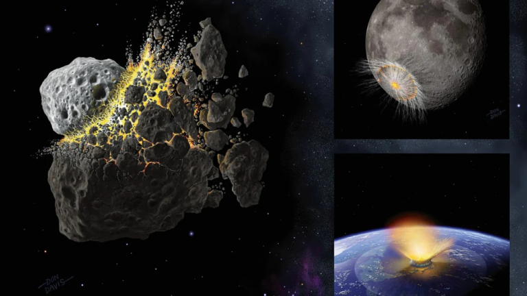 Un astéroïde pulvérisé a provoqué des impacts sur la Terre, la Lune et Mars.