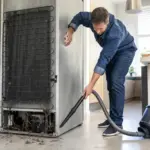 Réfrigérateur en surconsommation : nettoyer la zone cachée pour réduire la facture d’électricité.