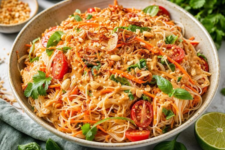 Salade sauce cacahuète : recette rapide sans cuisson en 10 minutes pour les repas d’été