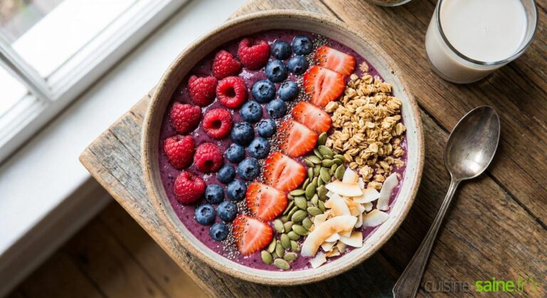 Recette de smoothie bowl d’été aux fruits rouges pour une alimentation saine et équilibrée