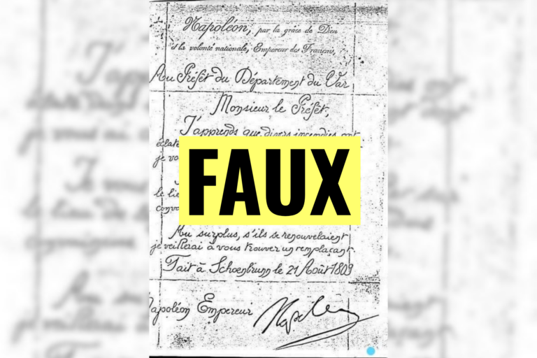 Napoléon n’a pas demandé de fusiller les pyromanes dans une lettre authentifiée.