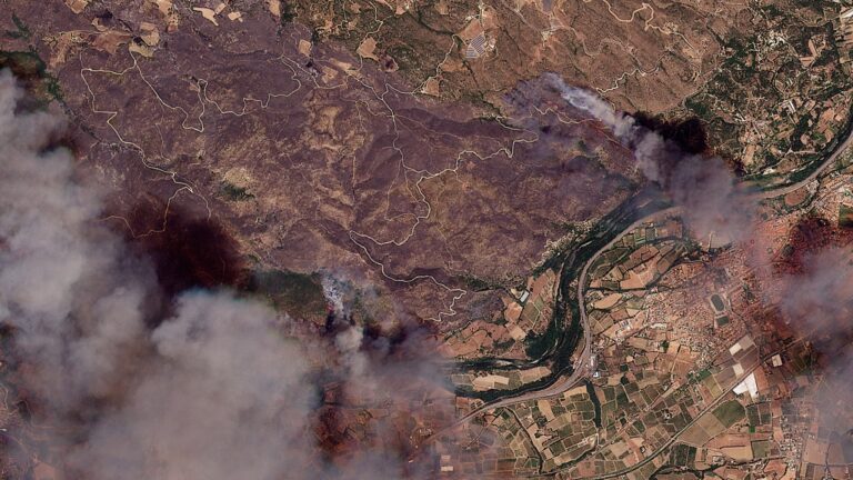 Incendies en cours : les satellites évaluent l’ampleur et soutiennent les évacuations.